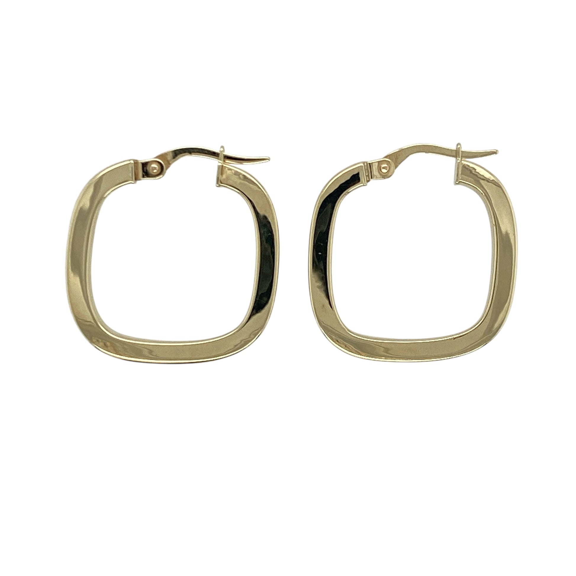 9ct Gold Square Hoop Creole Earrings