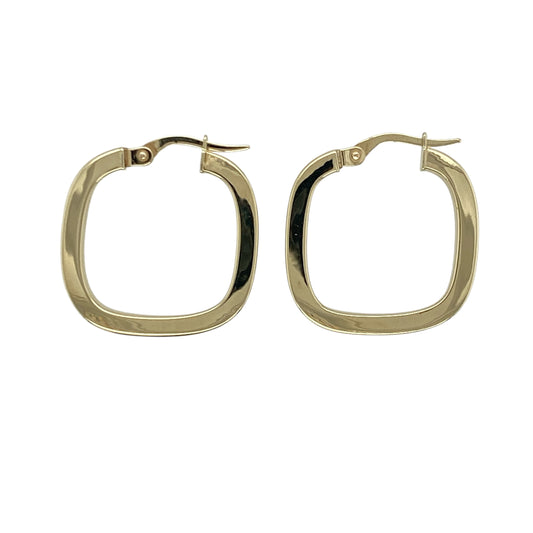 9ct Gold Square Hoop Creole Earrings