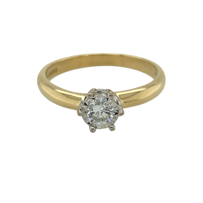 18ct Gold & Diamond Set Solitaire Ring