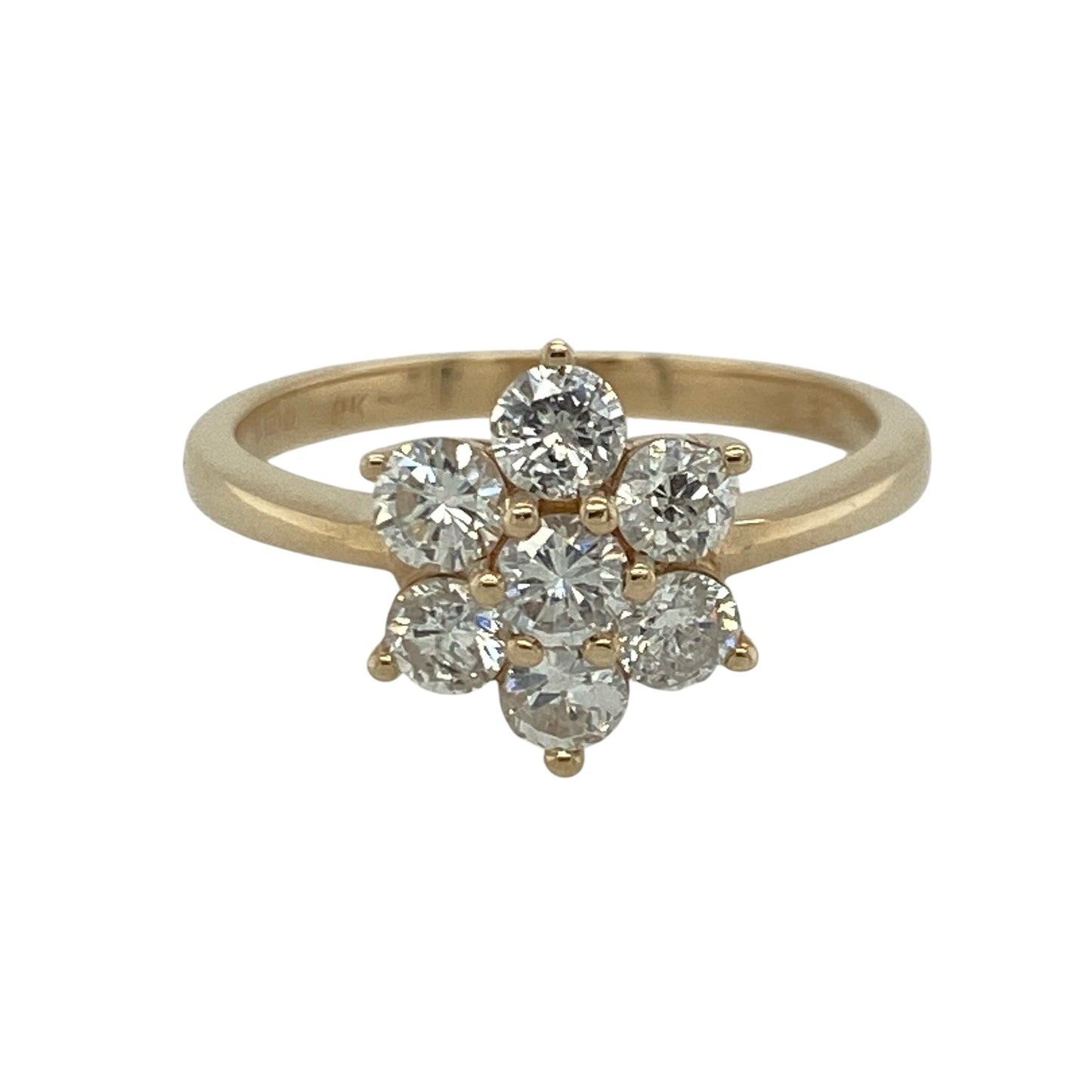 9ct Gold & Diamond Set Flower Cluster Ring