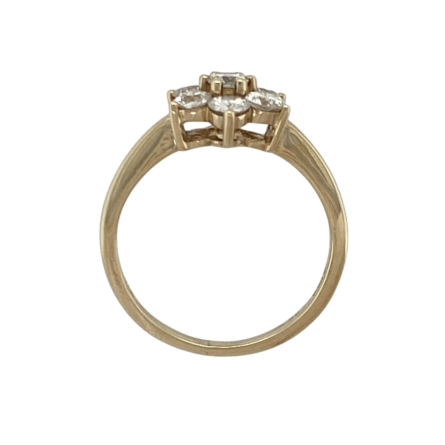 9ct Gold & Diamond Set Flower Cluster Ring