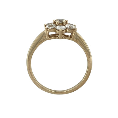 9ct Gold & Diamond Set Flower Cluster Ring