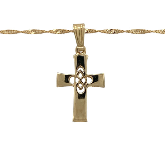 Celebrate heritage and faith with this pre-owned 9ct yellow gold Celtic Cross pendant necklace, combining timeless symbolism with elegant detailing. A meaningful piece perfect for everyday wear or special gifting.

Design: The pendant features the iconic Celtic Cross motif, characterised by its distinctive ringed centre and intricate detailing. Measuring approximately 2.8cm in length including the bail, it offers a balanced and noticeable presence on the neckline.