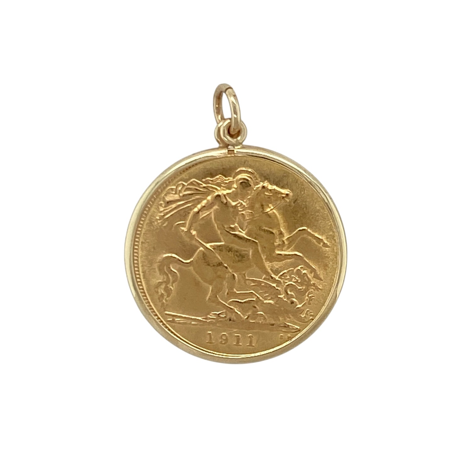 9ct Gold Half Sovereign Mount Pendant with 22ct Half Sovereign