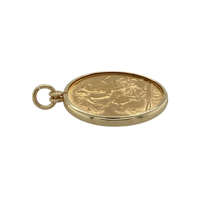 9ct Gold Half Sovereign Mount Pendant with 22ct Half Sovereign