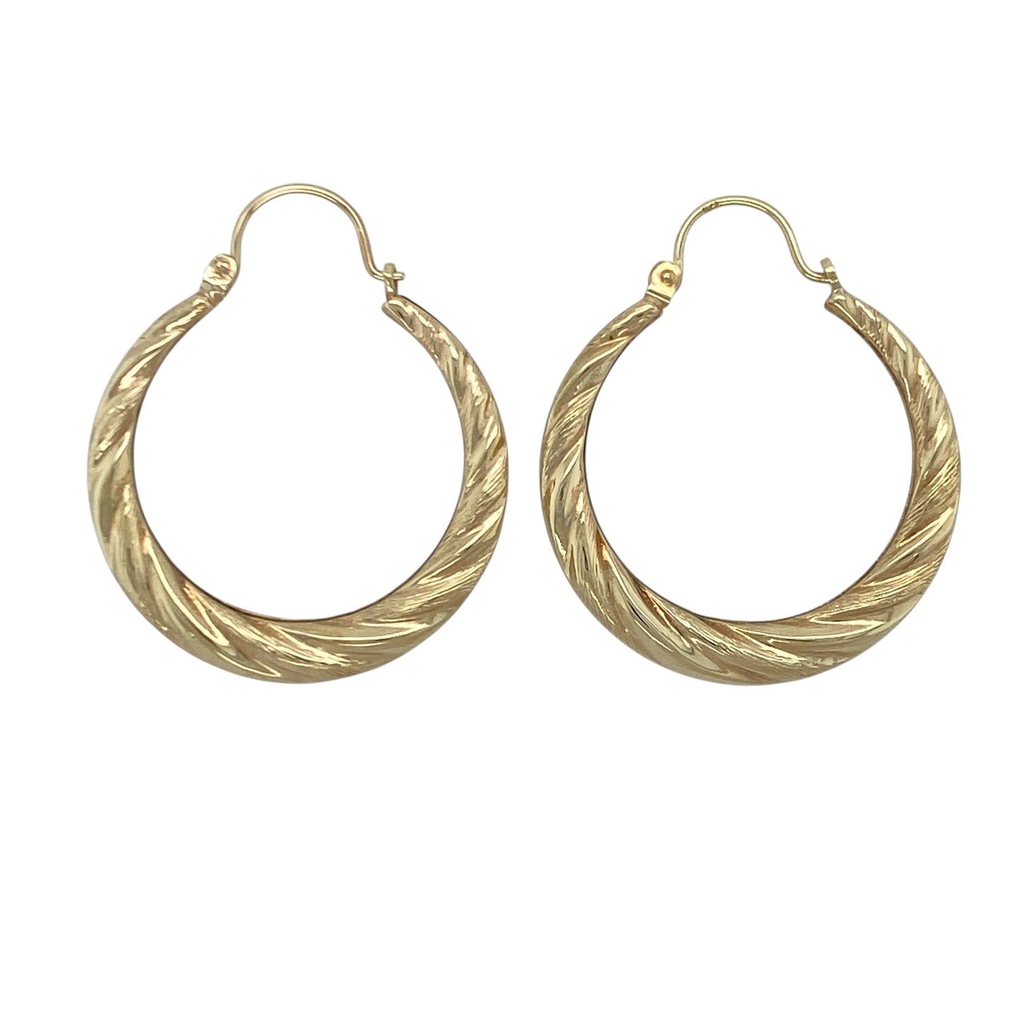 9ct Gold Twisted Hoop Creole Earrings