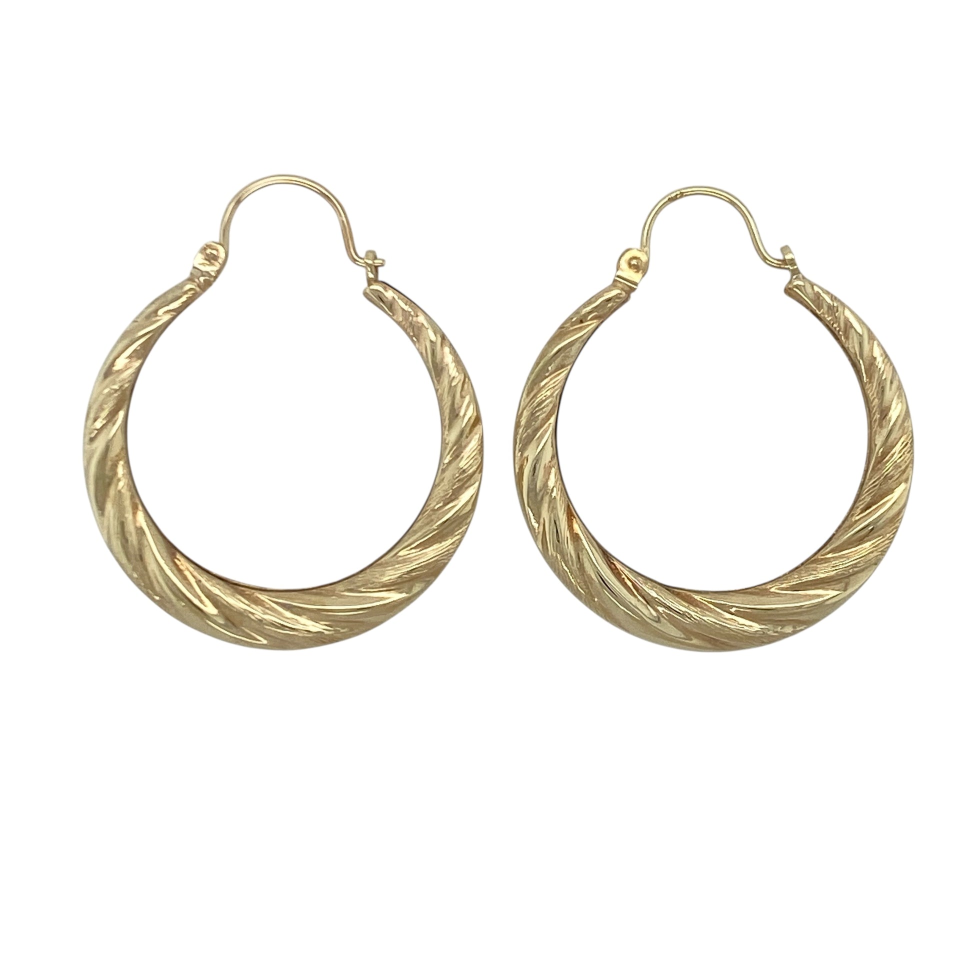 9ct Gold Twisted Hoop Creole Earrings