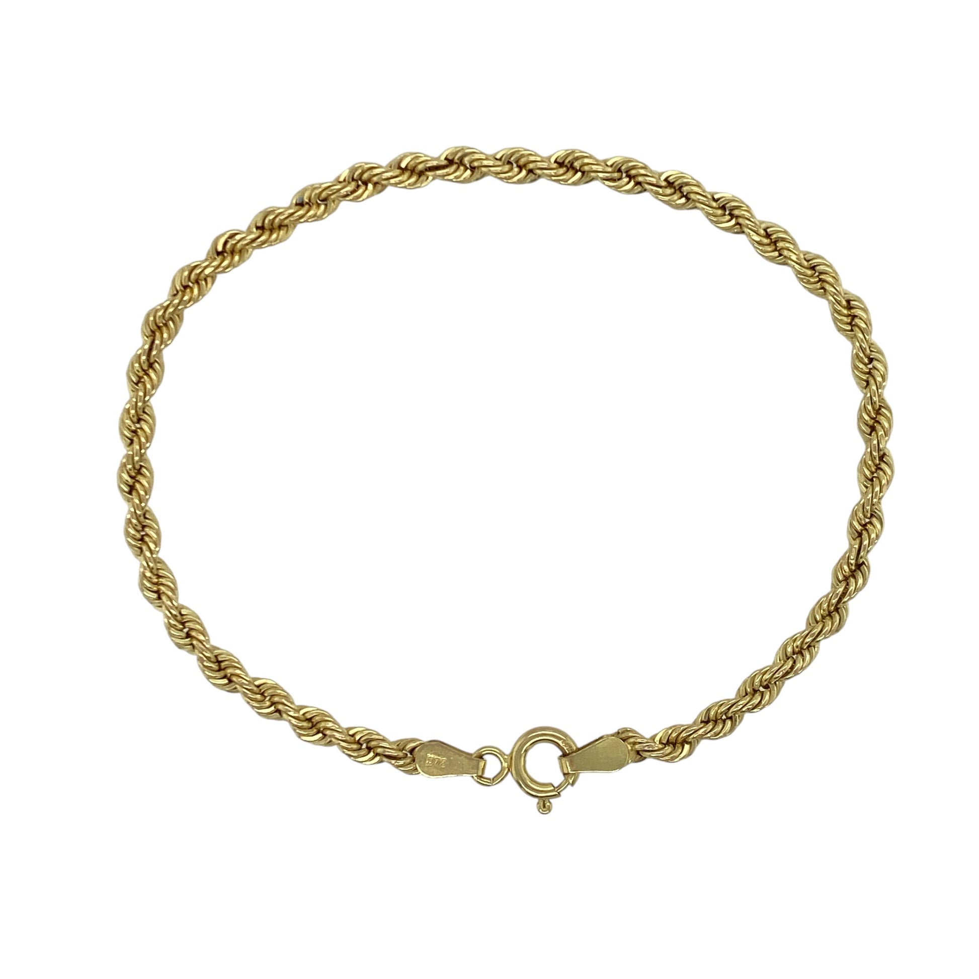 9ct Gold 7" Rope Bracelet