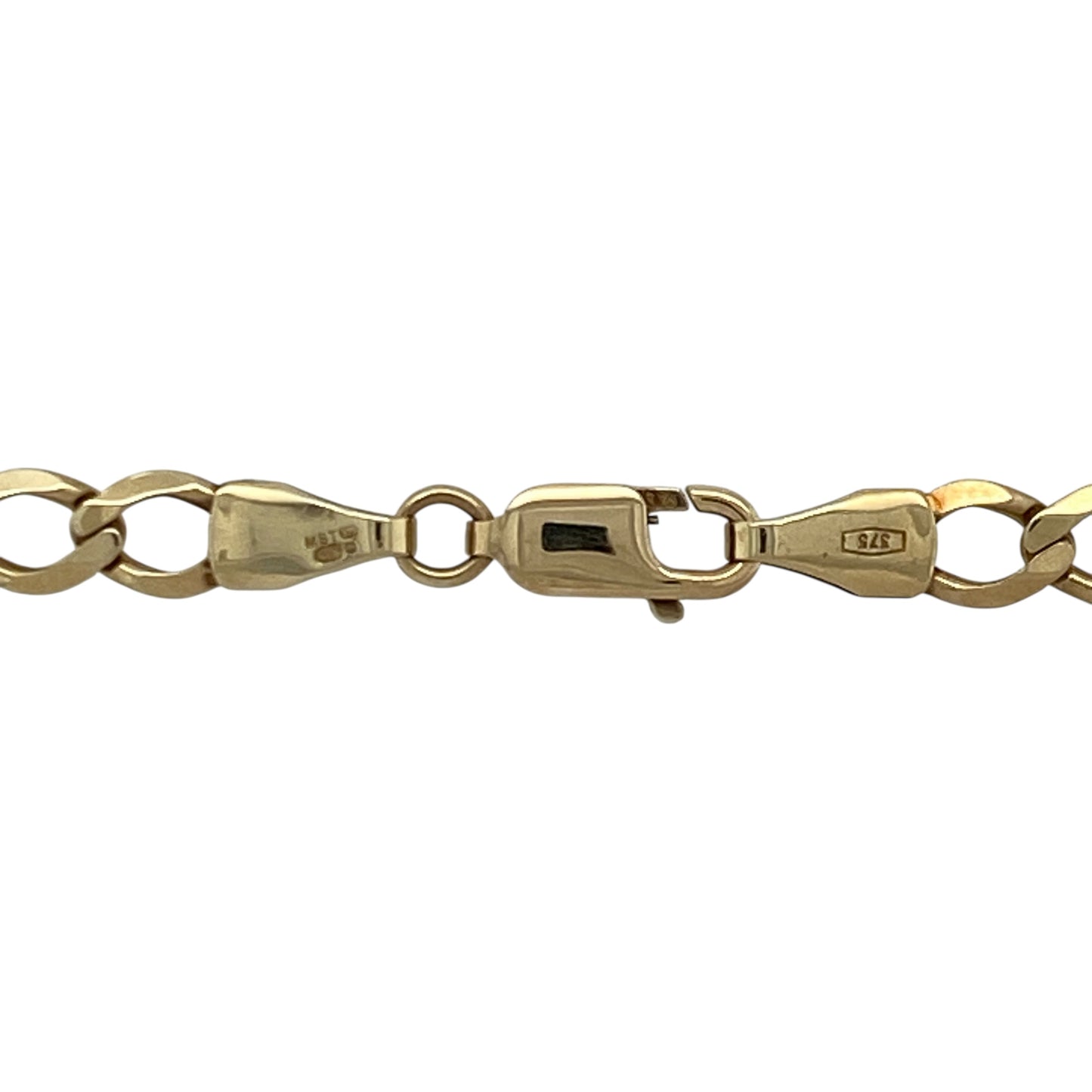 Add a timeless essential to your jewellery collection with this pre-owned 9ct yellow gold 18" curb chain, combining classic styling with everyday versatility—ideal for wearing alone or pairing with a favourite gold pendant.

Design: This chain features traditional flat curb links measuring approximately 4mm in width, creating a smooth, uniform appearance with a subtle reflective finish. The interlocking links sit neatly against the skin, offering a clean and structured look.