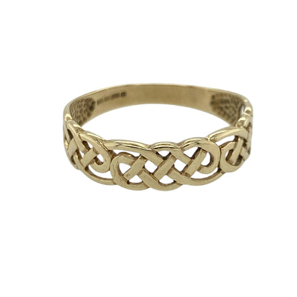 9ct Gold Open Celtic Knot Band Ring