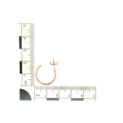 9ct Gold Sparkle Patterned Half Hoop Earrings