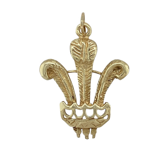 9ct Gold Welsh Three Feathers Pendant