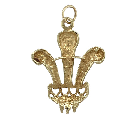 Celebrate Welsh heritage with this pre-owned 9ct yellow gold Welsh Three Feathers pendant, a meaningful and timeless piece perfect for everyday wear or as a proud statement of identity.

Design: The pendant features the iconic Welsh Three Feathers emblem, symbolising loyalty and tradition. The detailed motif stands out beautifully against the polished gold background, creating a classic and recognisable design.