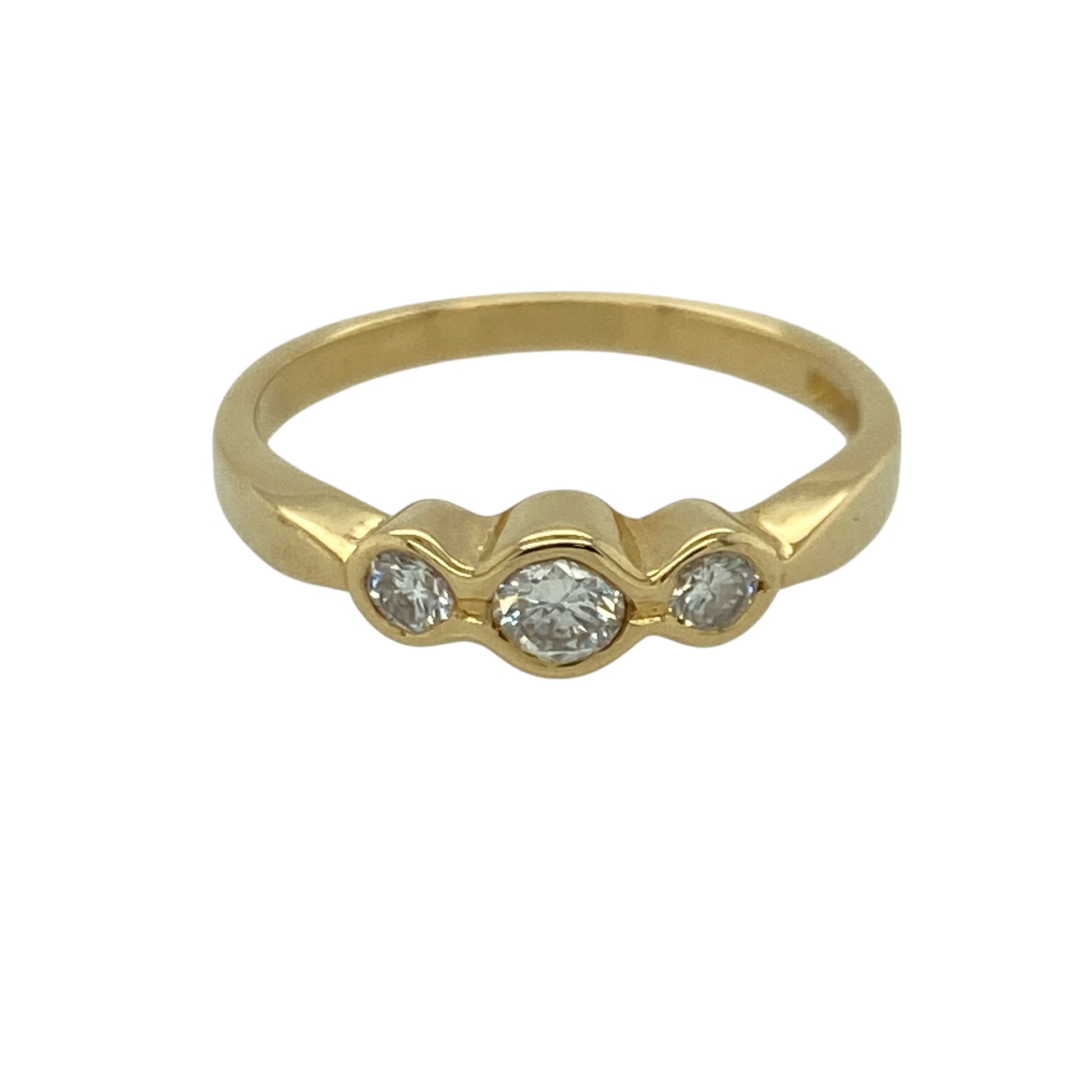 18ct Gold & Diamond Set Trilogy Ring