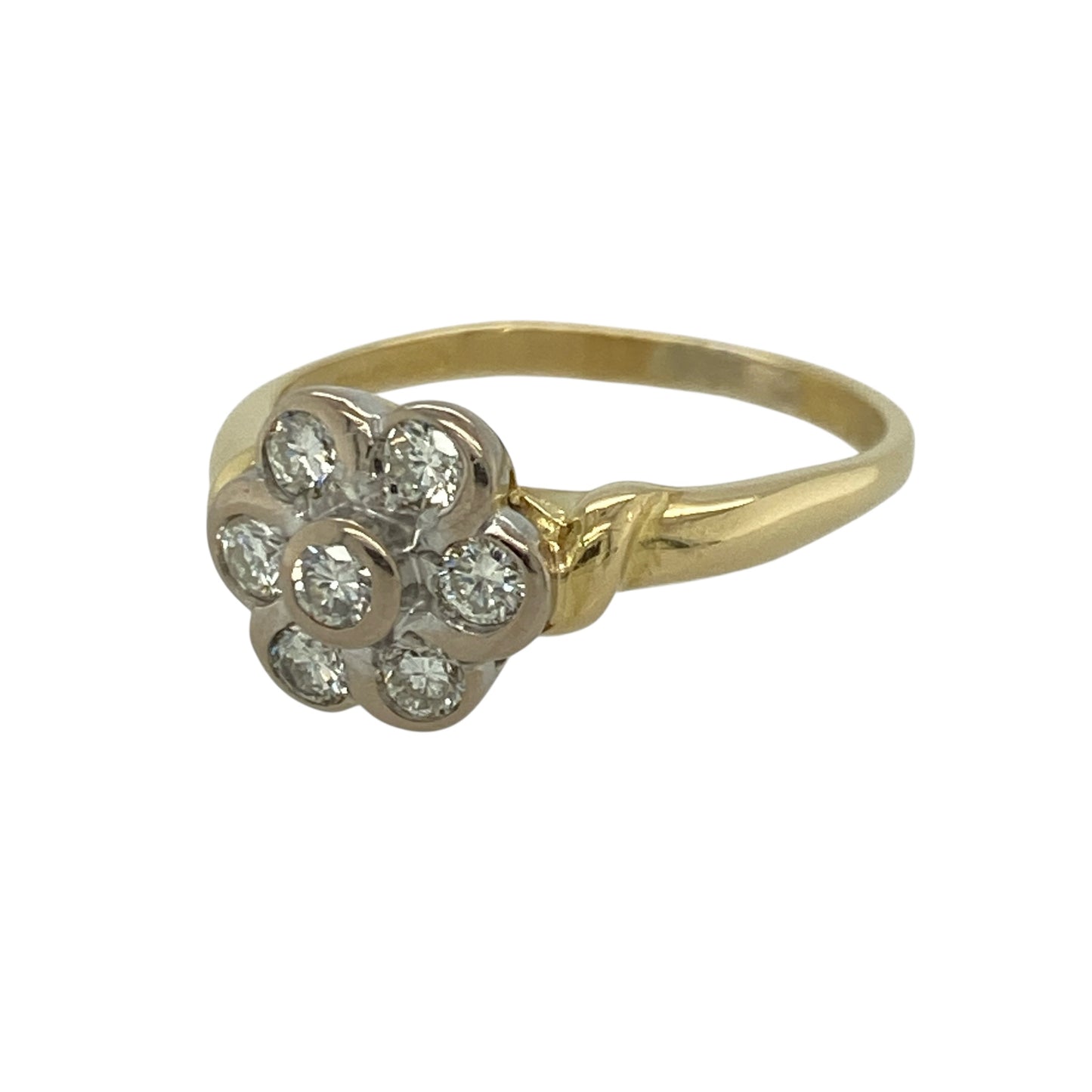 18ct Gold & Diamond Set Flower Cluster Ring