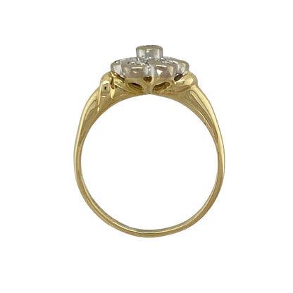 18ct Gold & Diamond Set Flower Cluster Ring