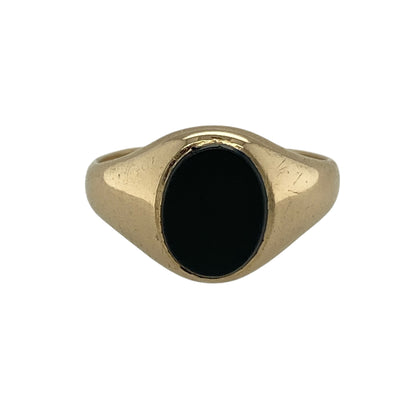 9ct Gold & Onyx Set Oval Signet Ring