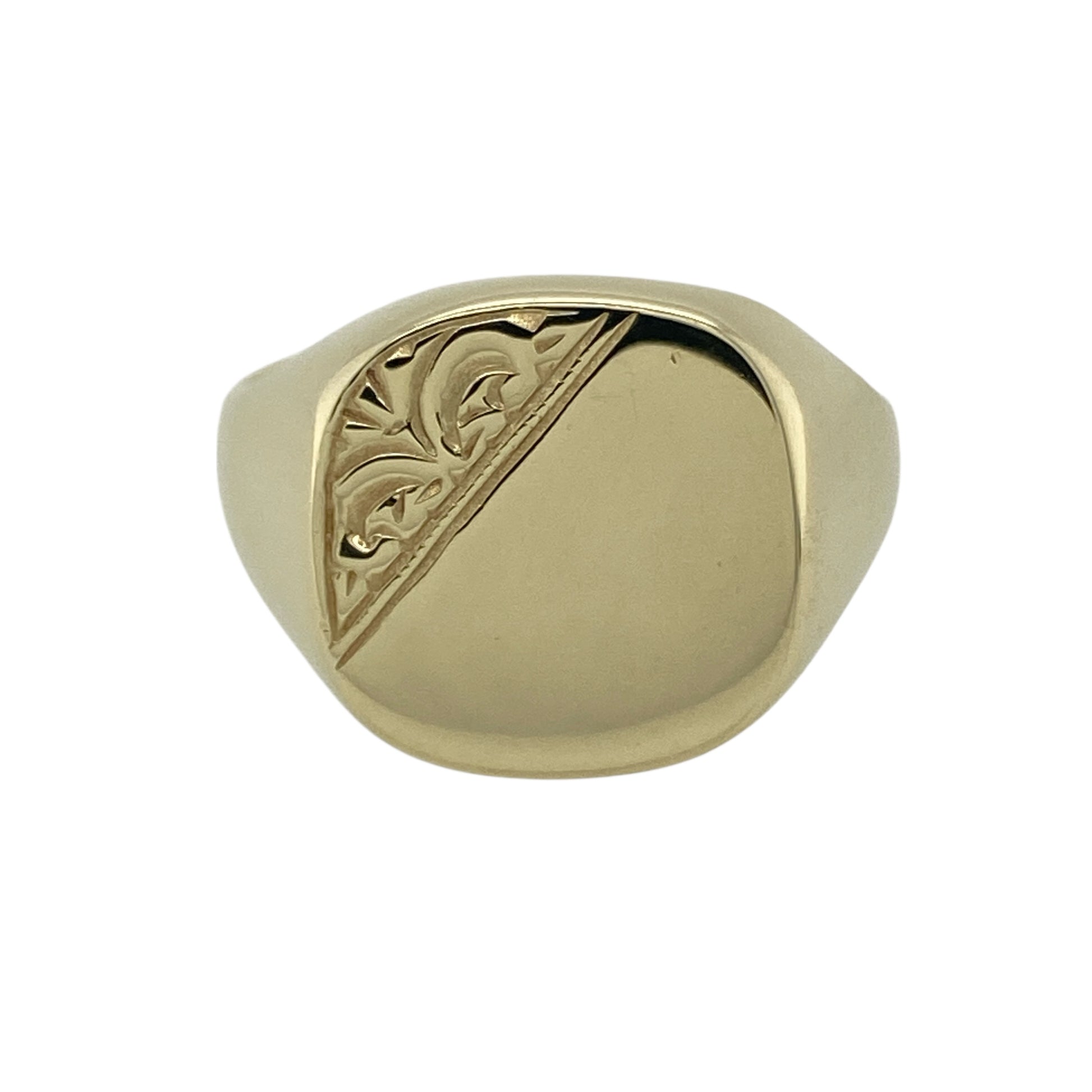 9ct Gold Patterned Signet Ring