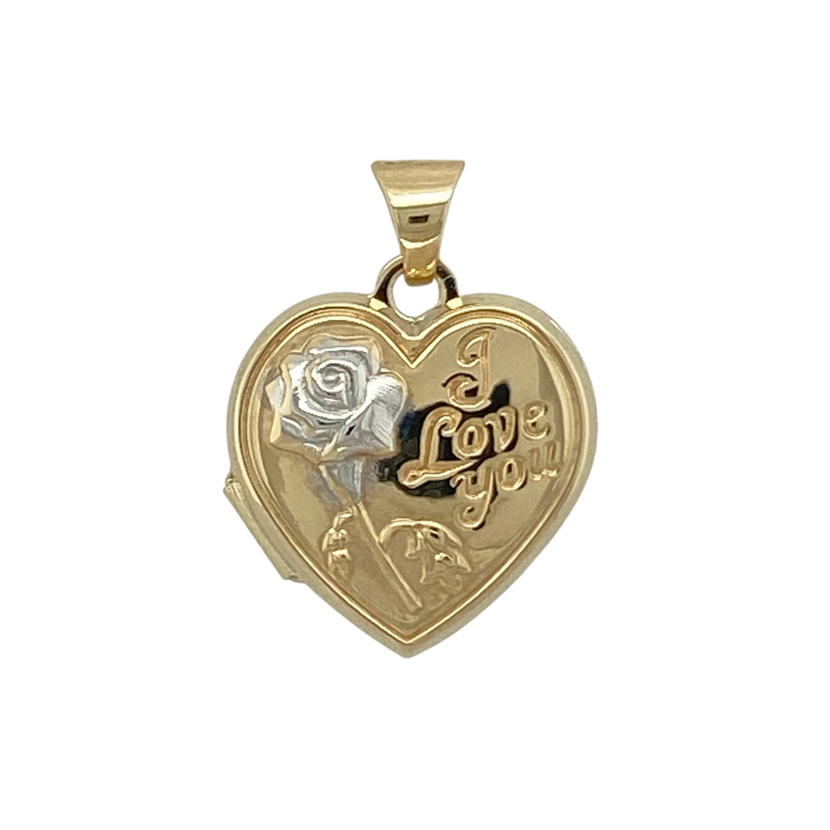 9ct Gold 'I Love You' Rose Heart Locket