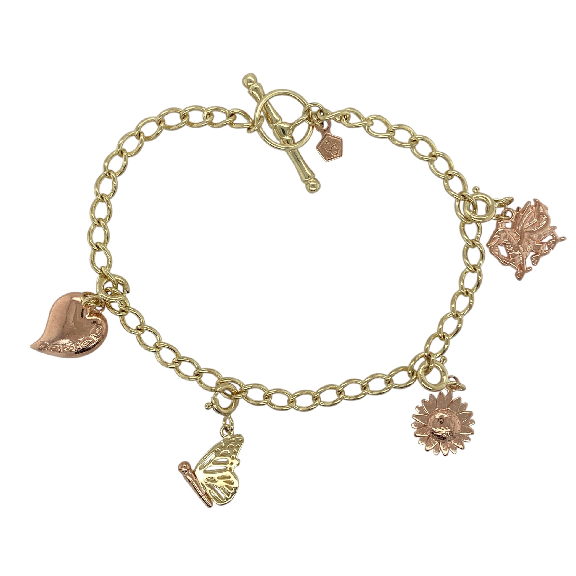 9ct Gold Clogau 8" Charm Bracelet