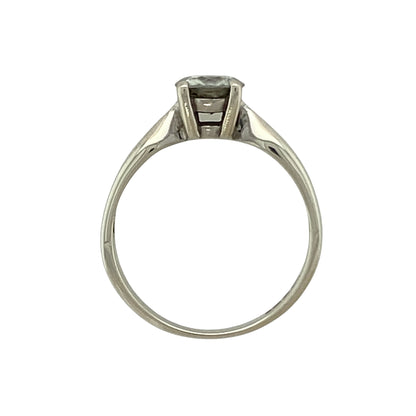 9ct White Gold & Moissanite Set Solitaire Ring