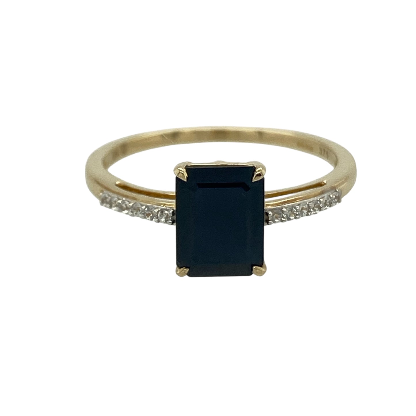 9ct Gold Sapphire & Cubic Zirconia Set Ring