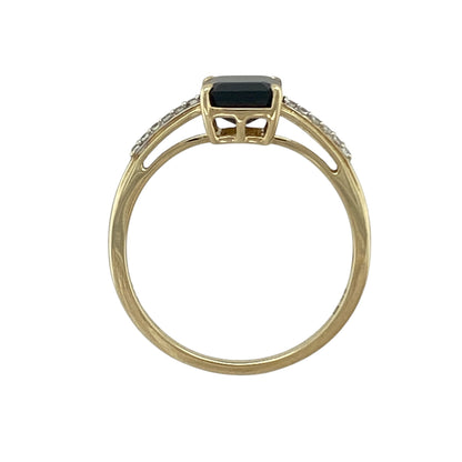9ct Gold Sapphire & Cubic Zirconia Set Ring