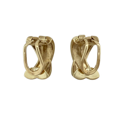 Add timeless elegance to your jewellery collection with these pre-owned 9ct yellow gold kiss X shape style clip on earrings, a stylish and versatile pair perfect for both everyday wear and special occasions.

Design: These earrings feature a classic X or “kiss” shape design, creating a soft crossover effect with smooth, flowing lines. The sculpted form gives subtle dimension and a flattering look on the ear, while maintaining a timeless and feminine style.