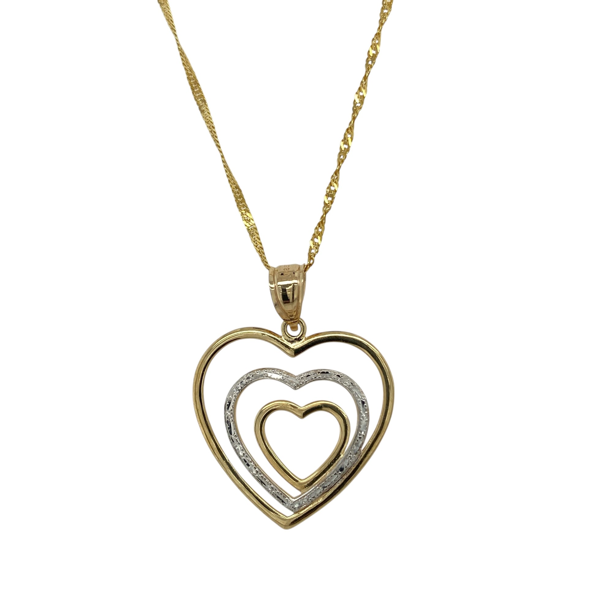9ct Gold Multi Open Heart 18" Necklace