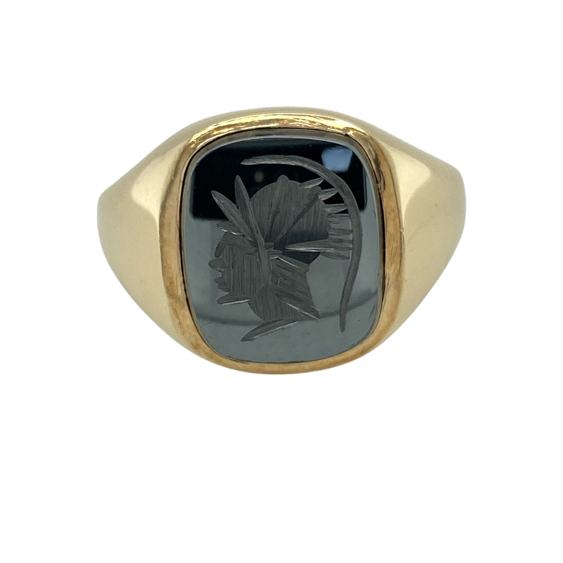 9ct Gold & Hematite Centurion Signet Ring