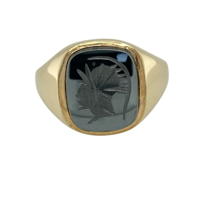 9ct Gold & Hematite Centurion Signet Ring