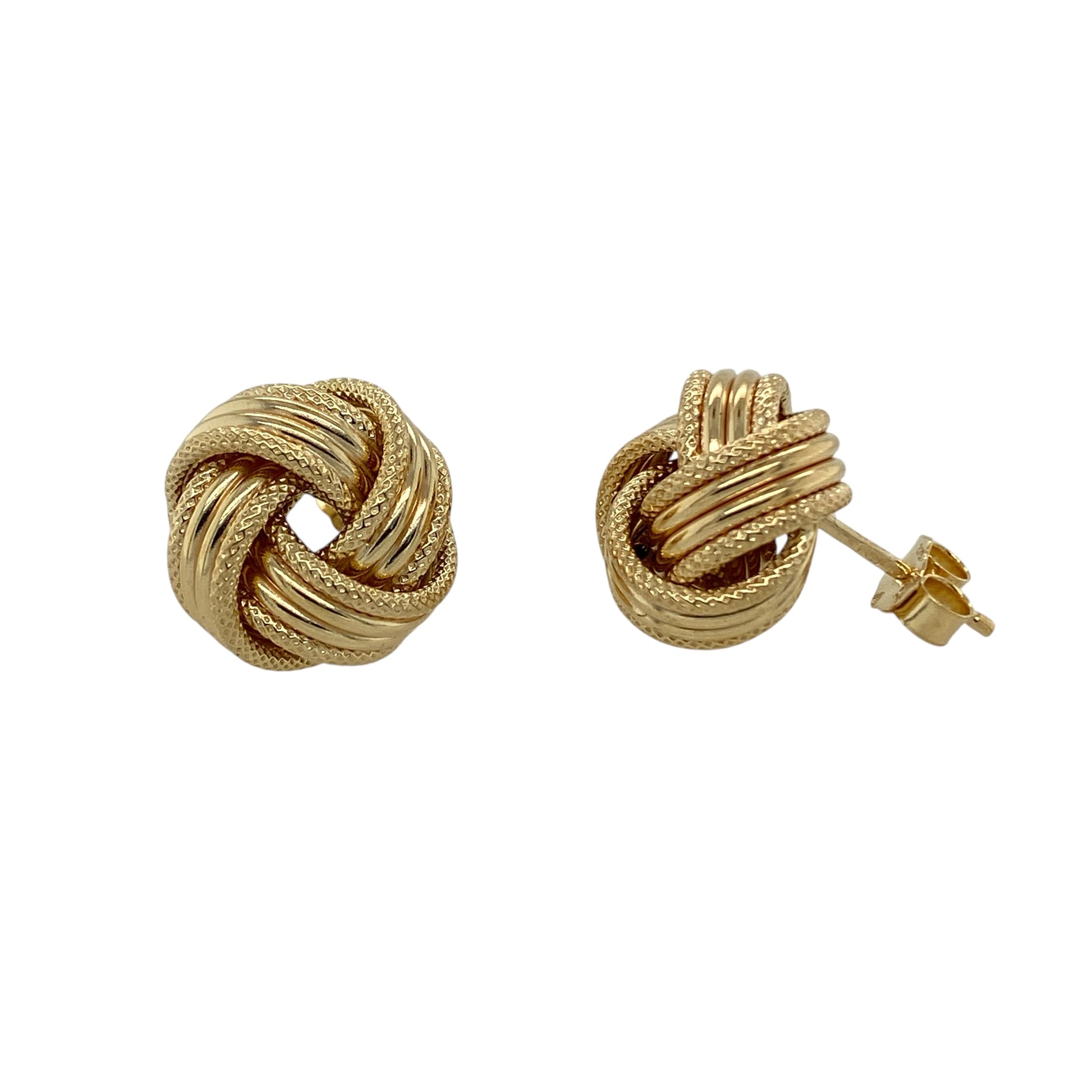 9ct Gold 13mm Knot Stud Earrings