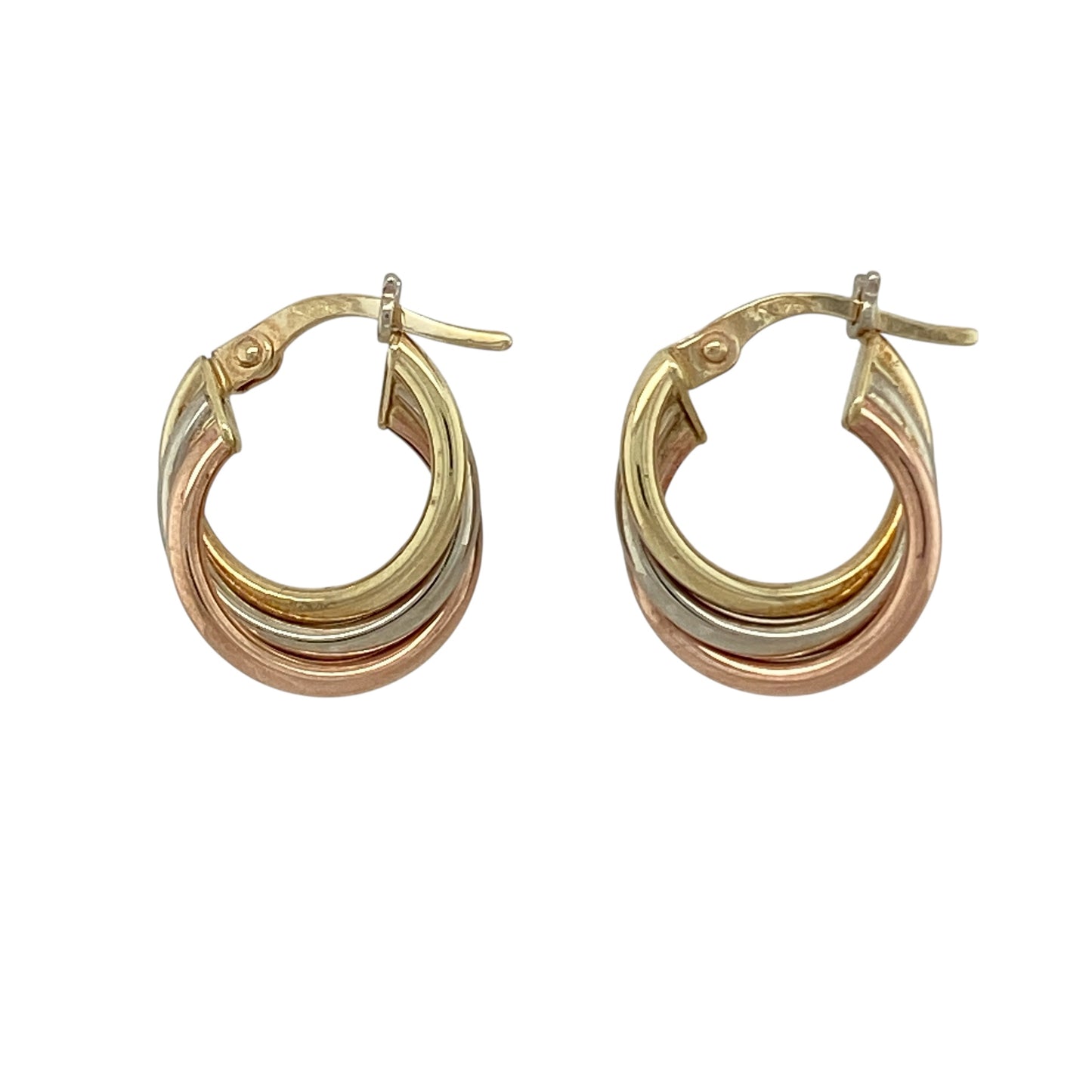 9ct Gold Twist Hoop Creole Earrings
