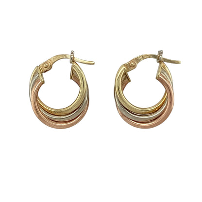 9ct Gold Twist Hoop Creole Earrings