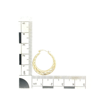 9ct Gold Twisted Hoop Creole Earrings
