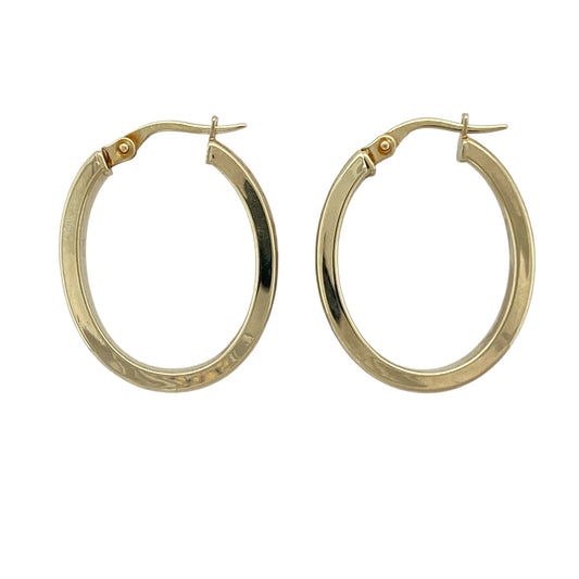 9ct Gold Celtic Weave Oval Creole Earrings