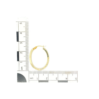 9ct Gold Celtic Weave Oval Creole Earrings