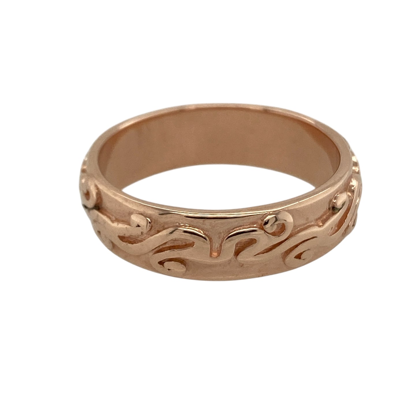 9ct Gold Clogau Swirl Patterned Band Ring