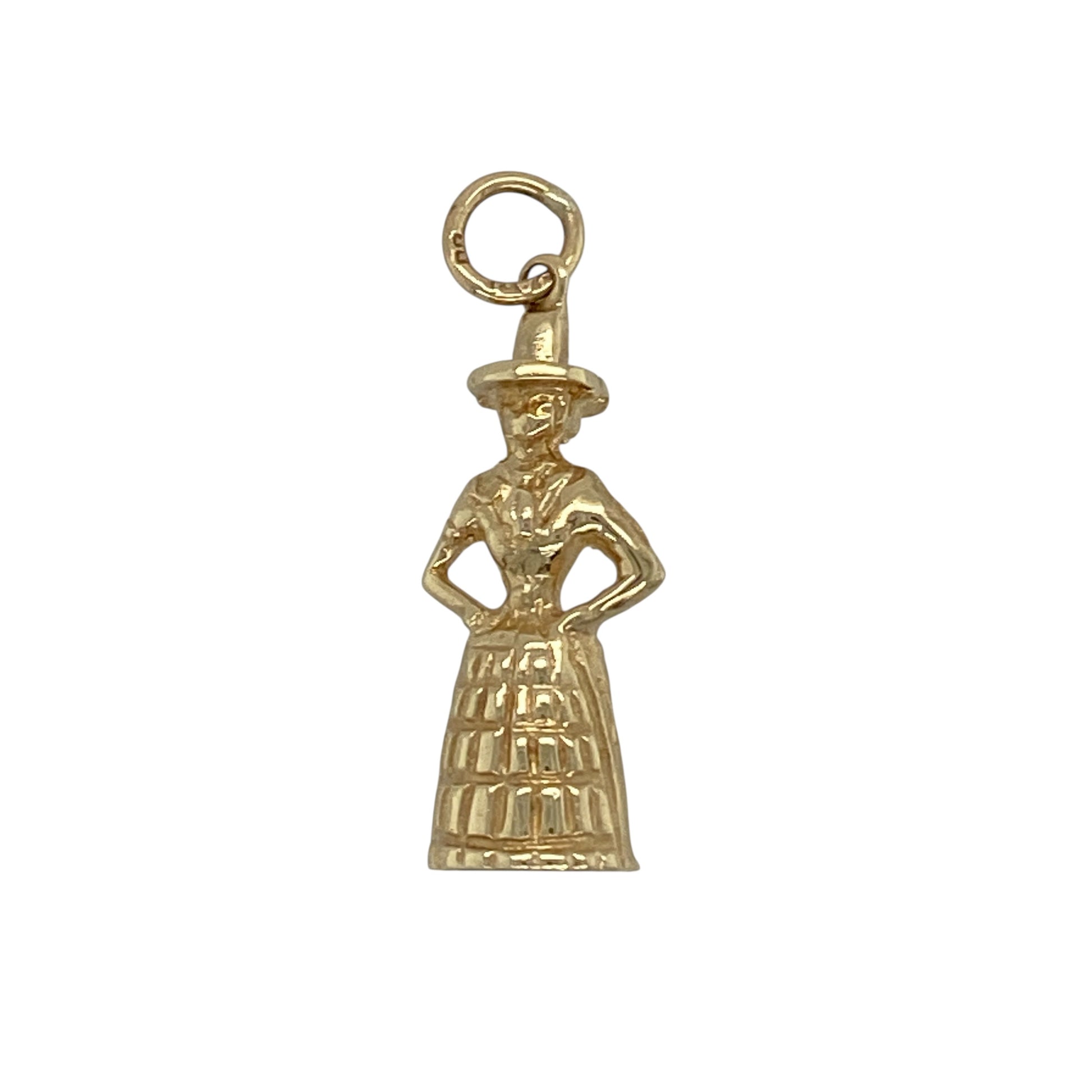 9ct Gold Welsh Lady Pendant
