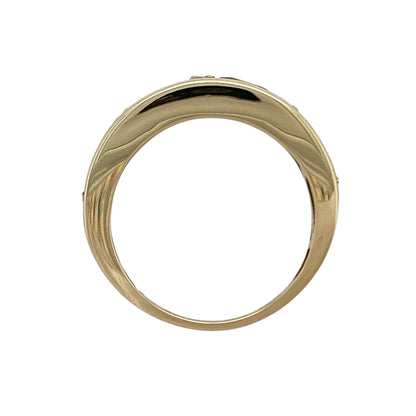 9ct Gold Tanzanite & Cubic Zirconia Set Band Ring