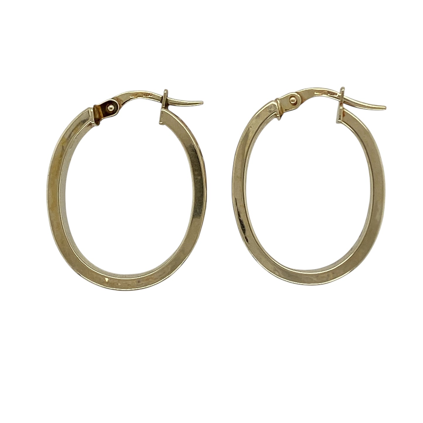 9ct Gold Greek Key Oval Creole Earrings