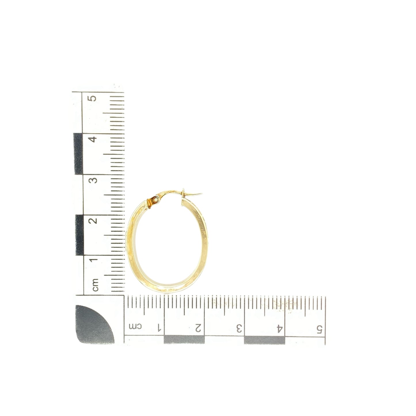 9ct Gold Greek Key Oval Creole Earrings