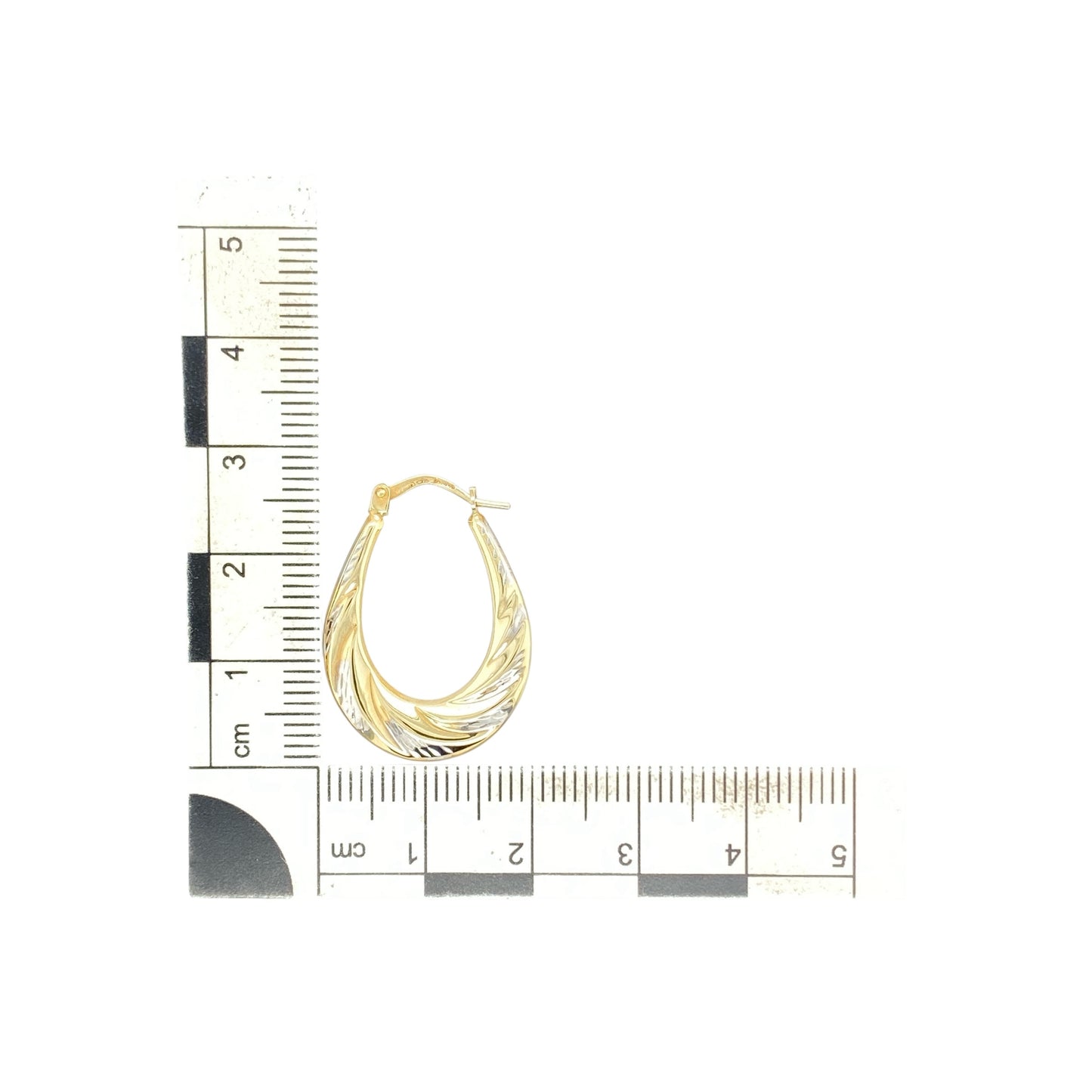 9ct Gold Twisted Oval Creole Earrings