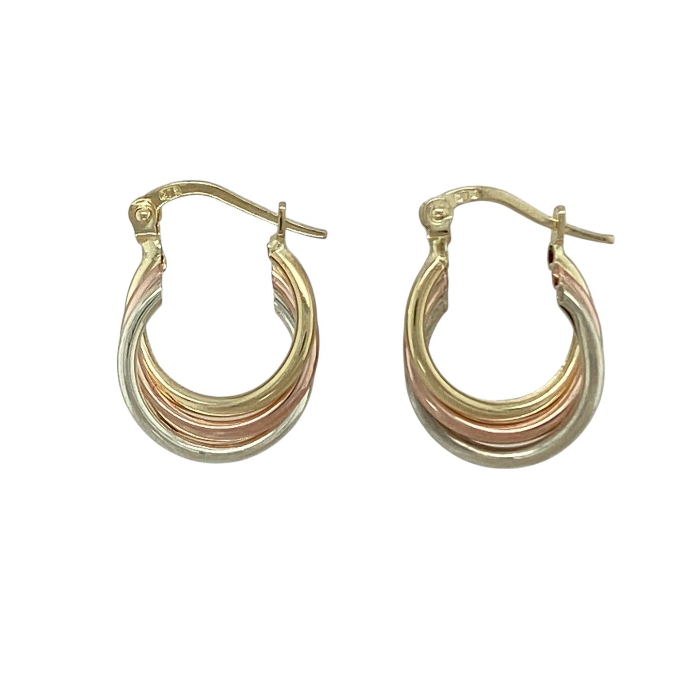 9ct Gold Twist Hoop Creole Earrings