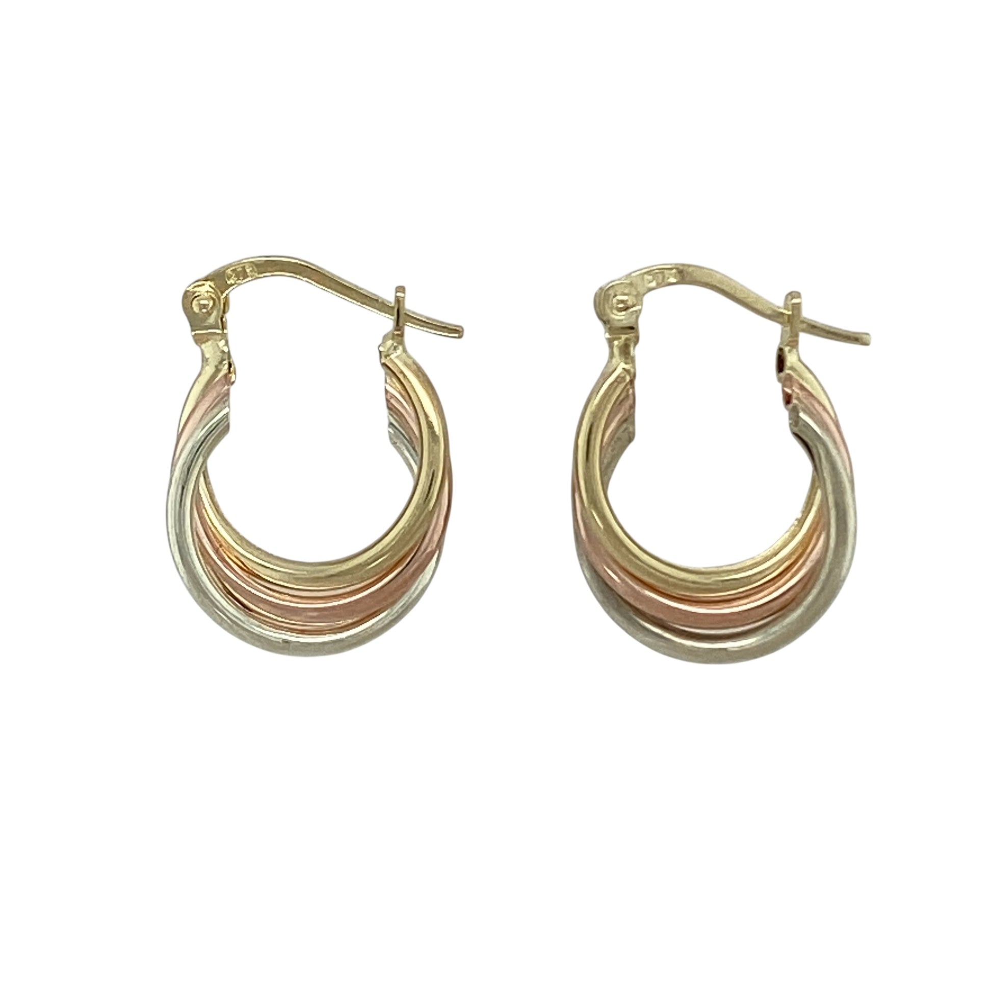 9ct Gold Twist Hoop Creole Earrings