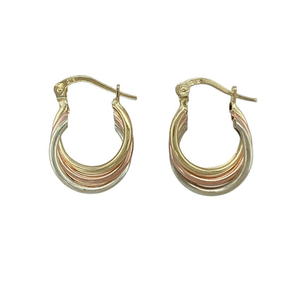 9ct Gold Twist Hoop Creole Earrings