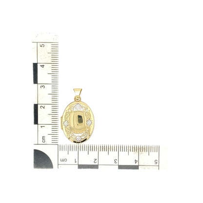 9ct Gold Flower Patterned Oval Locket