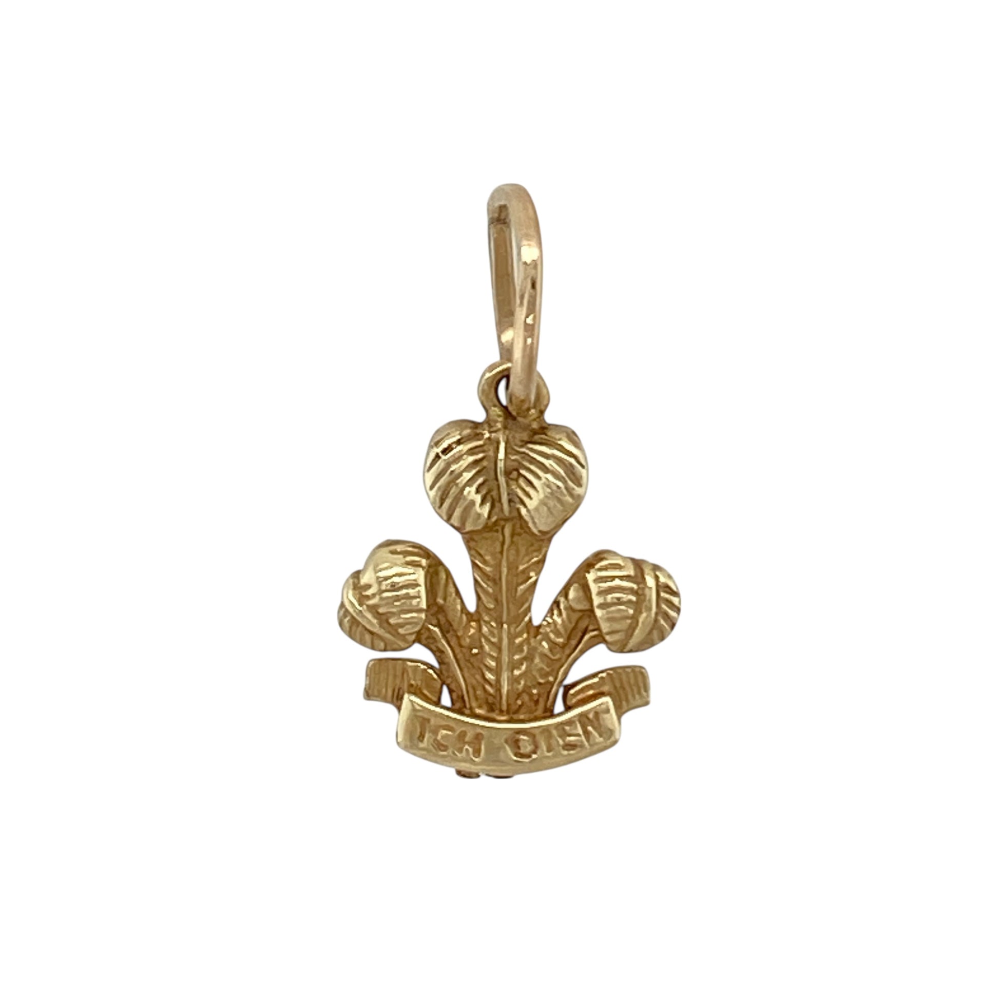 9ct Gold Welsh Three Feathers Pendant