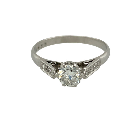 18ct White Gold & Platinum Diamond Set Solitaire Ring