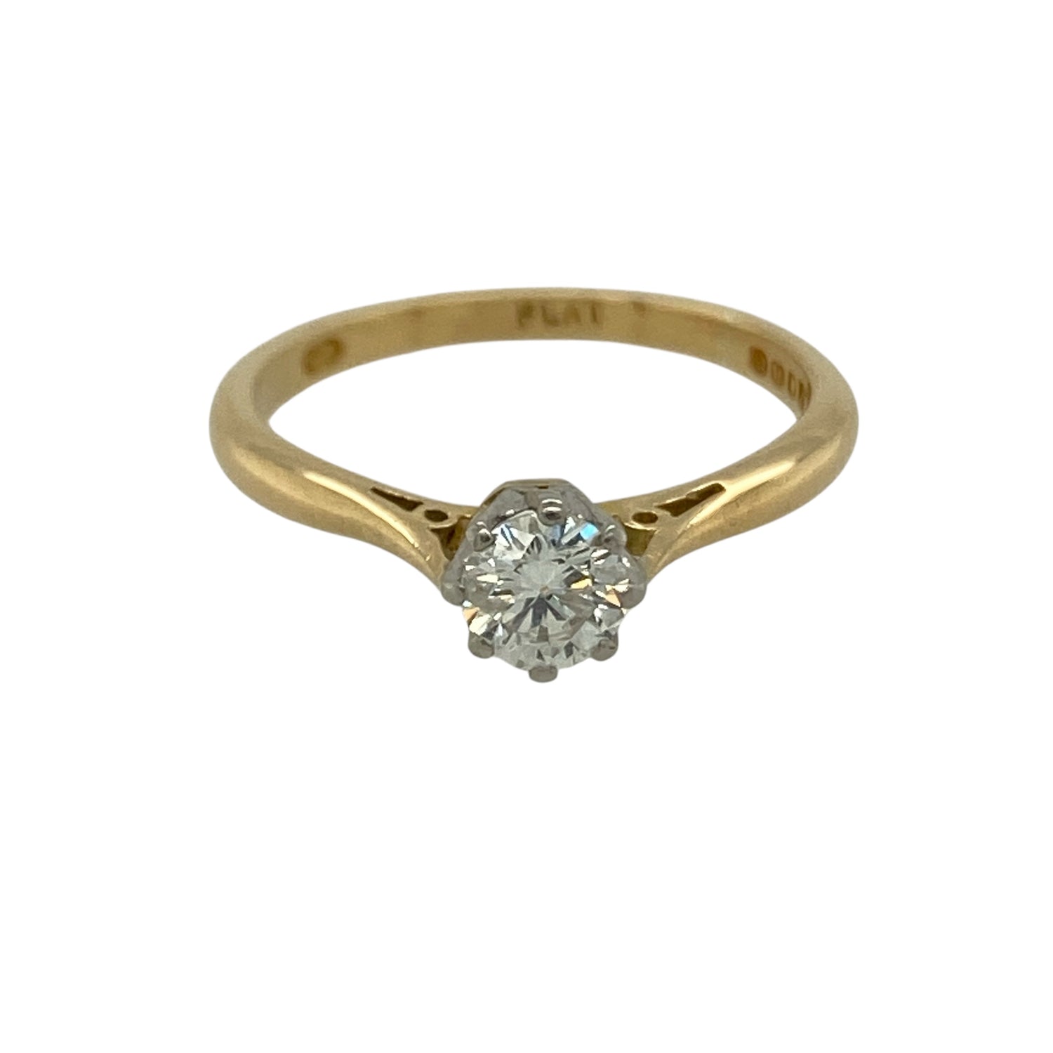 18ct Gold & Platinum Diamond Set Solitaire Ring